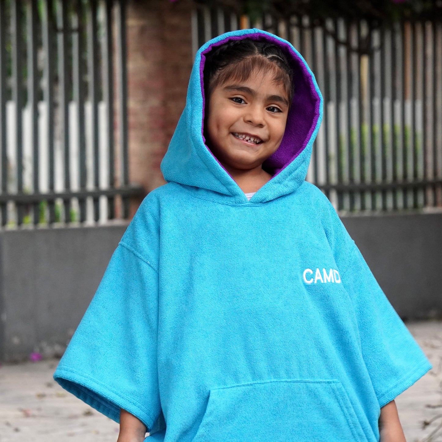 Poncho Camden Niños Turquesa Morado