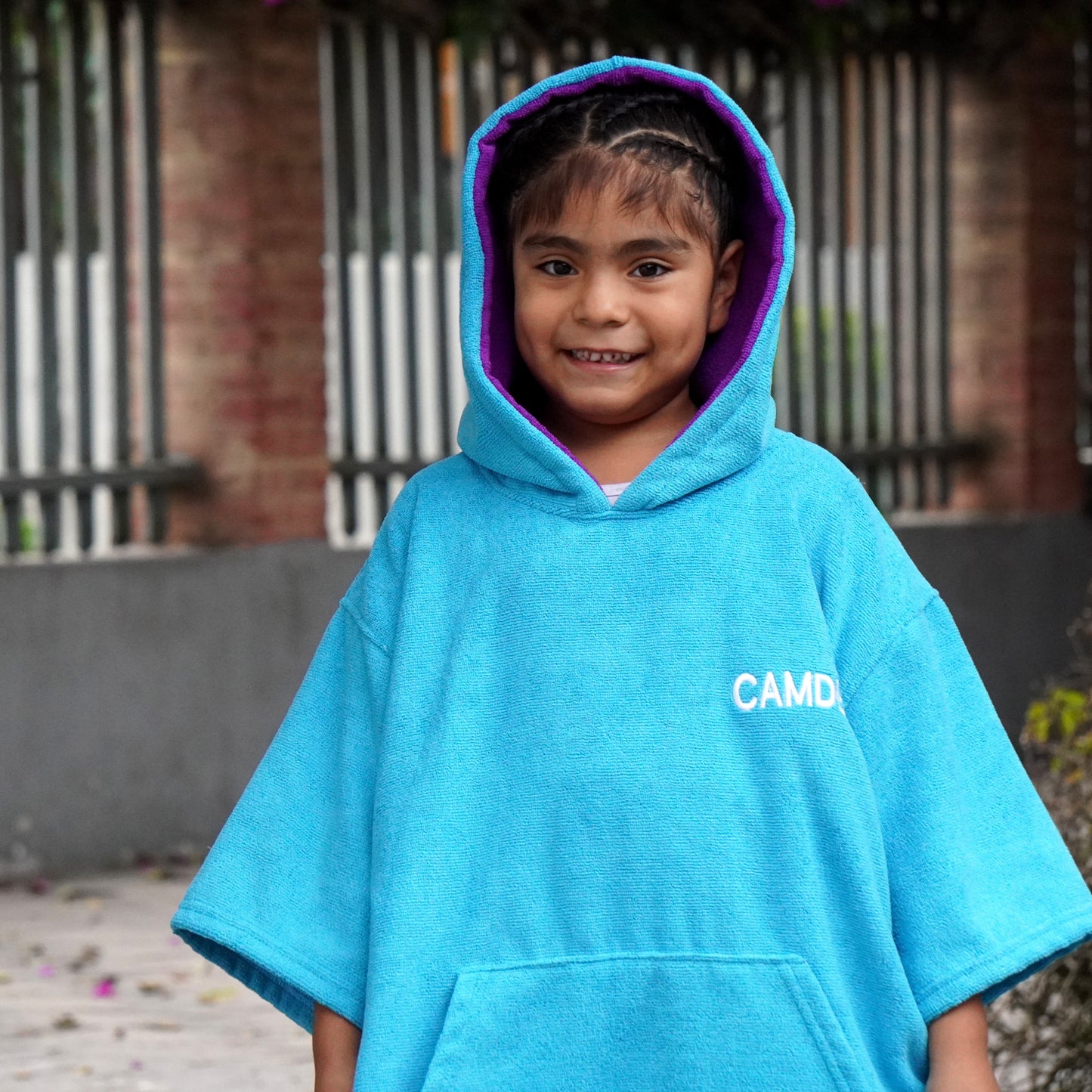Poncho Camden Niños Turquesa Morado