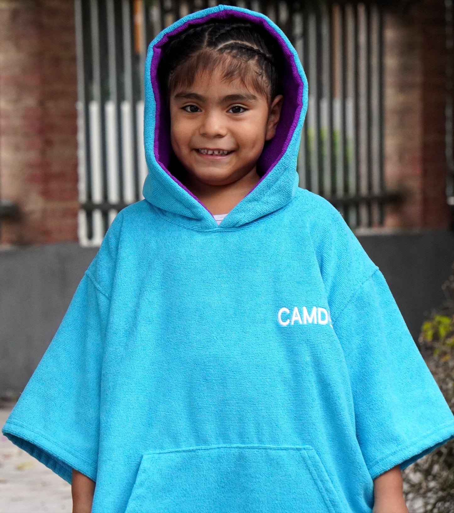 Poncho Camden Niños Turquesa Morado