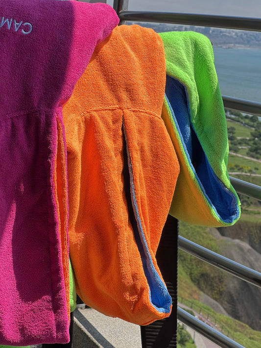 Poncho Camden Niños Anaranjado - Celeste