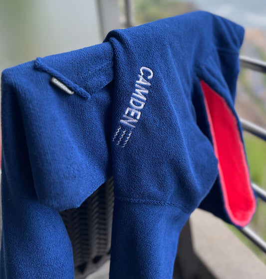 Poncho Camden Niños Azul Marino - Rosado Coral