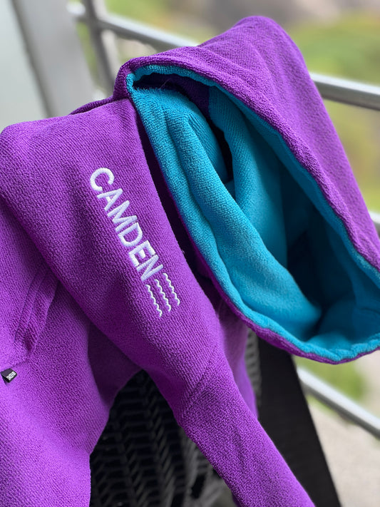 Poncho Camden Niños Morado - Turquesa