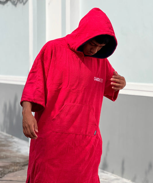 Poncho Camden Rojo - Azul Marino
