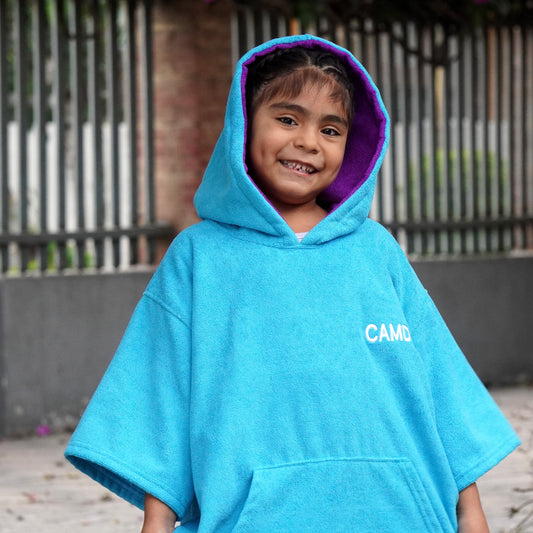 Poncho Camden Niños Turquesa Morado