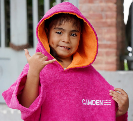 Poncho Camden Niños Rosado - Anaranjado